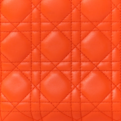 Christian Dior Lambskin Cannage Medium Lady Dior Orange 9 of 15