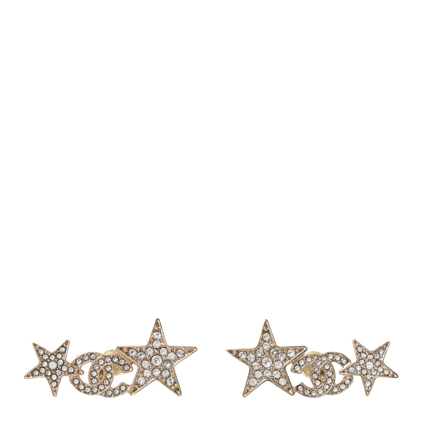 Crystal Star CC Earrings Gold