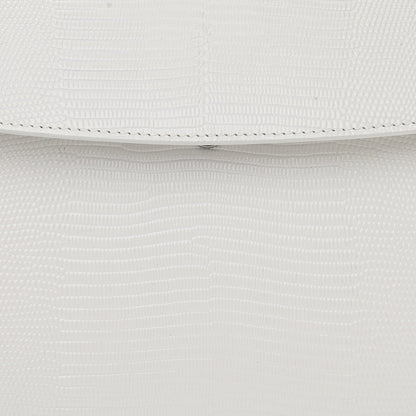 Balenciaga Patent Calfskin Lizard Embossed Medium Ghost Shoulder Bag Optic White 9 of 12