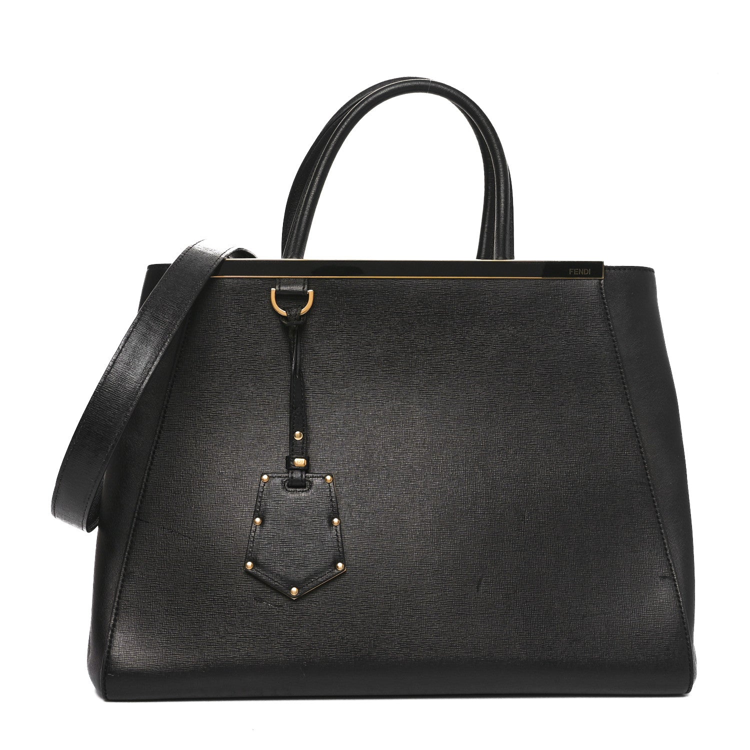 Fendi Vitello Elite Regular 2Jours Tote Black 1 of 9