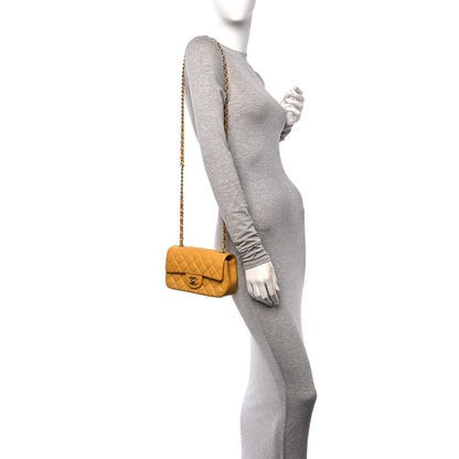 Chanel Caviar Quilted Mini Rectangular Flap Yellow 3 of 10