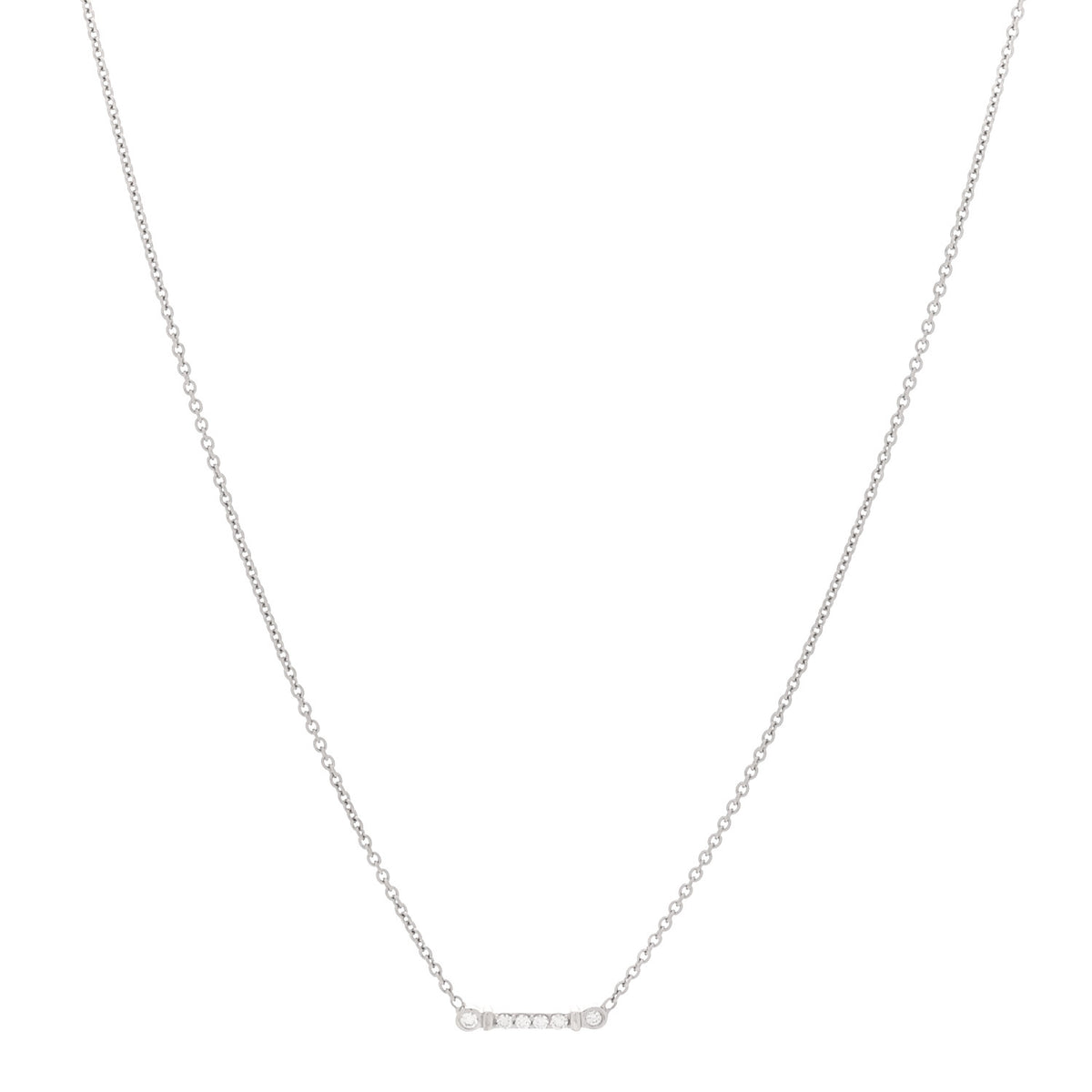Tiffany Platinum Diamond Fleur de Lis Key Bar Pendant Necklace 1 of 6