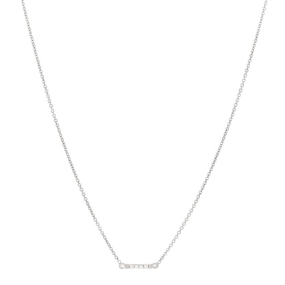 Tiffany Platinum Diamond Fleur de Lis Key Bar Pendant Necklace 1 of 6