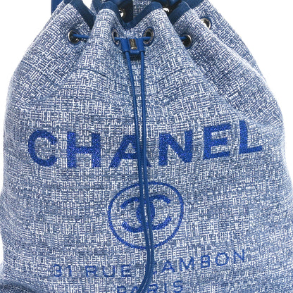 Chanel Canvas Large Deauville Backpack Blue 8 of 10