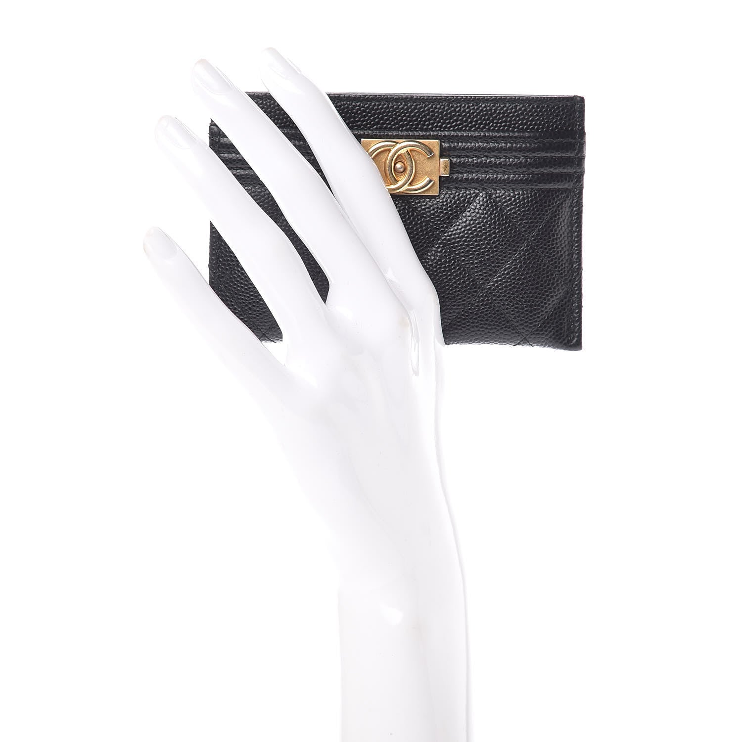 Chanel Caviar Quilted Boy Card Holder Black 2 of 9