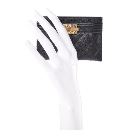 Chanel Caviar Quilted Boy Card Holder Black 2 of 9