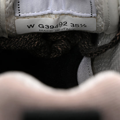 Chanel Suede Calfskin Fabric CC Sneakers 35.5 Dark Grey Light Pink 9 of 10