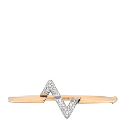 Louis Vuitton 18K Yellow White Gold Diamond Volt Upside Down Bracelet 1 of 4