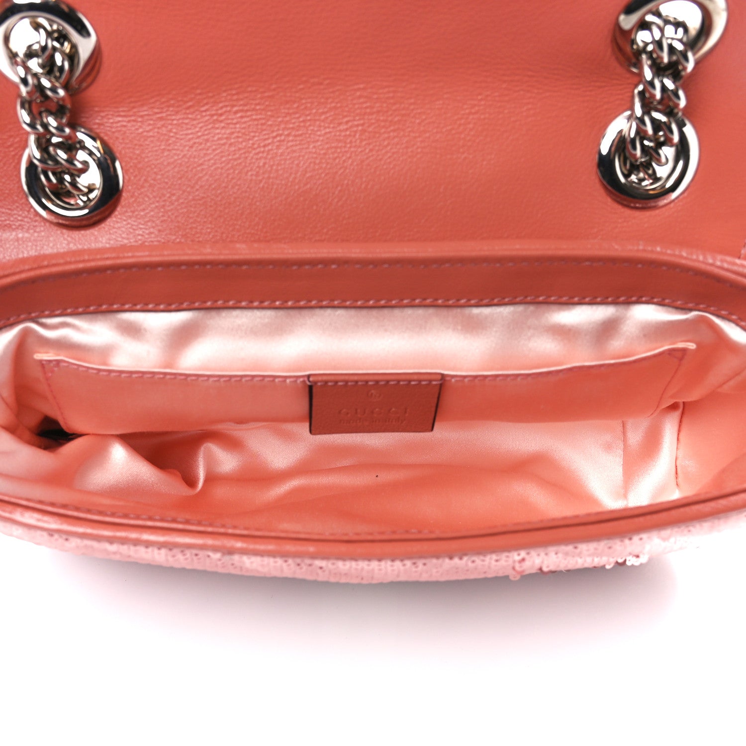 Gucci Sequin Matelasse Diagonal Mini GG Marmont Shoulder Bag Antique Rose Rosa Pale Pink 5 of 11