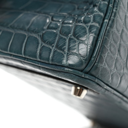 Hermes Matte Alligator Birkin 30 Bleu Tempete 11 of 13