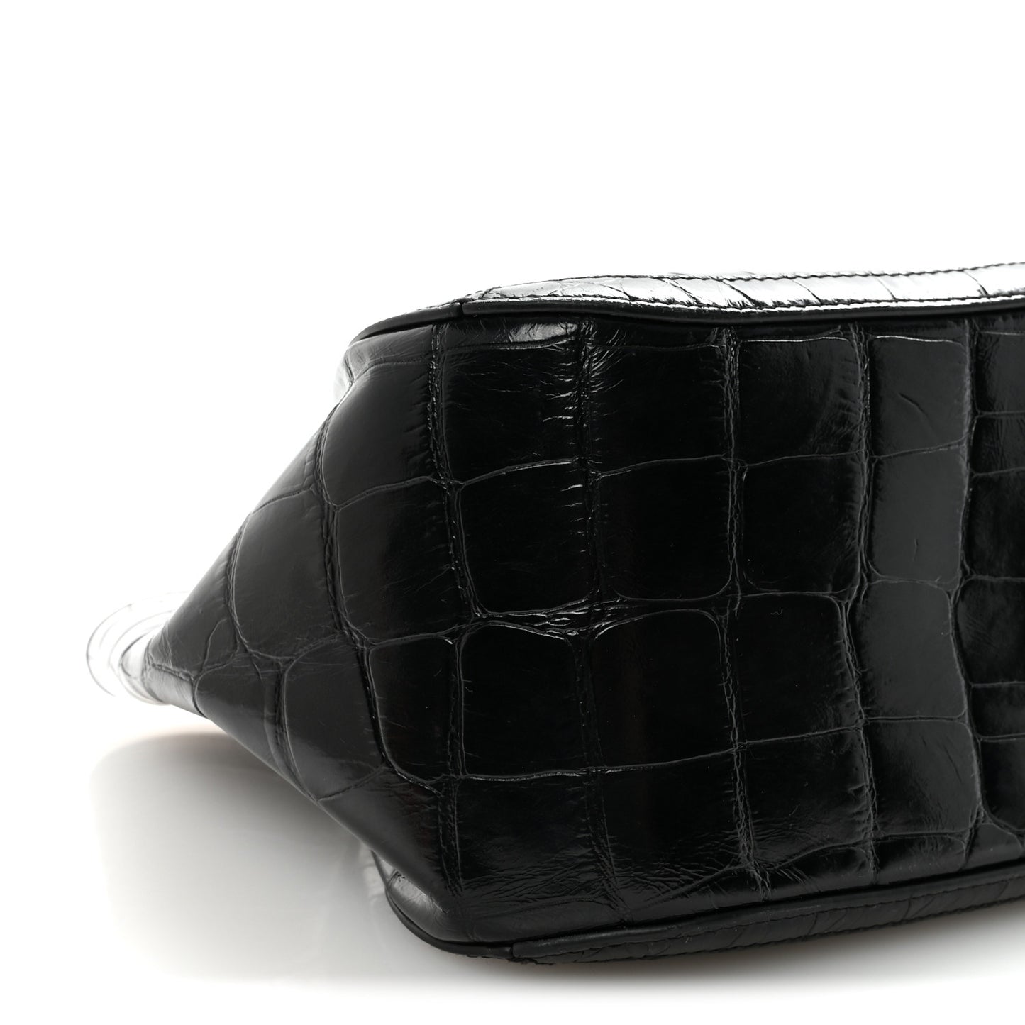 Calfskin Crocodile Embossed Small Greca Goddess Shoulder Bag