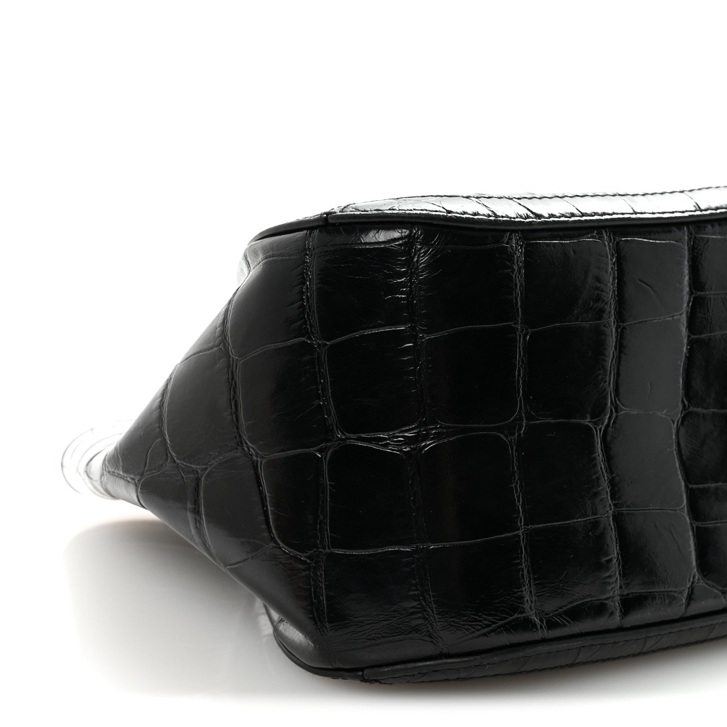 Versace Calfskin Crocodile Embossed Small Greca Goddess Shoulder Bag 8 of 9