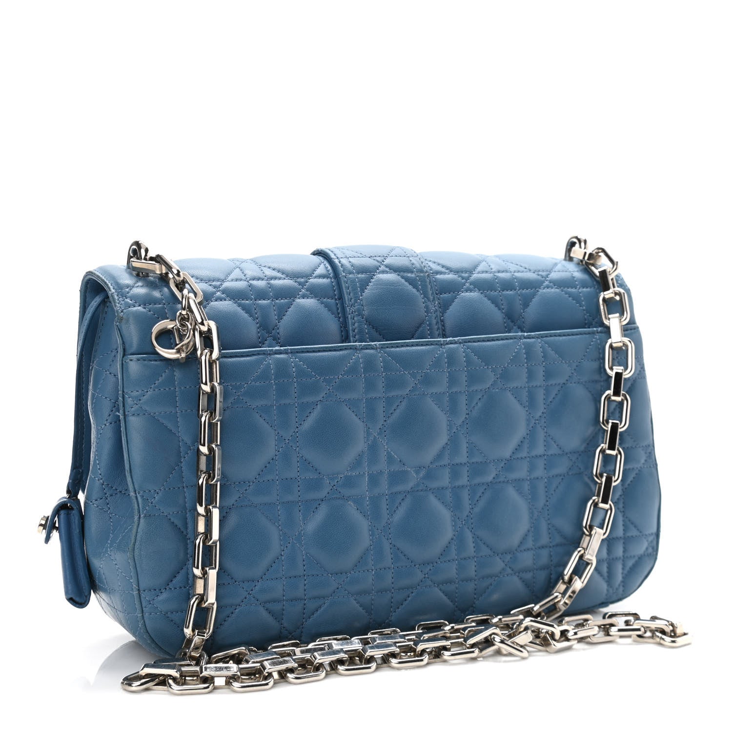 Christian Dior Lambskin Cannage Medium Miss Dior Flap Blue 2 of 12