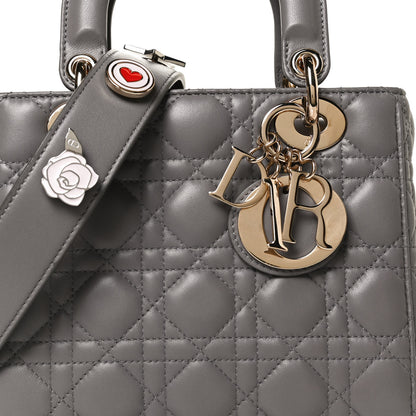 Christian Dior Lambskin Cannage Small Lucky Badges My Lady Dior Grey 7 of 9