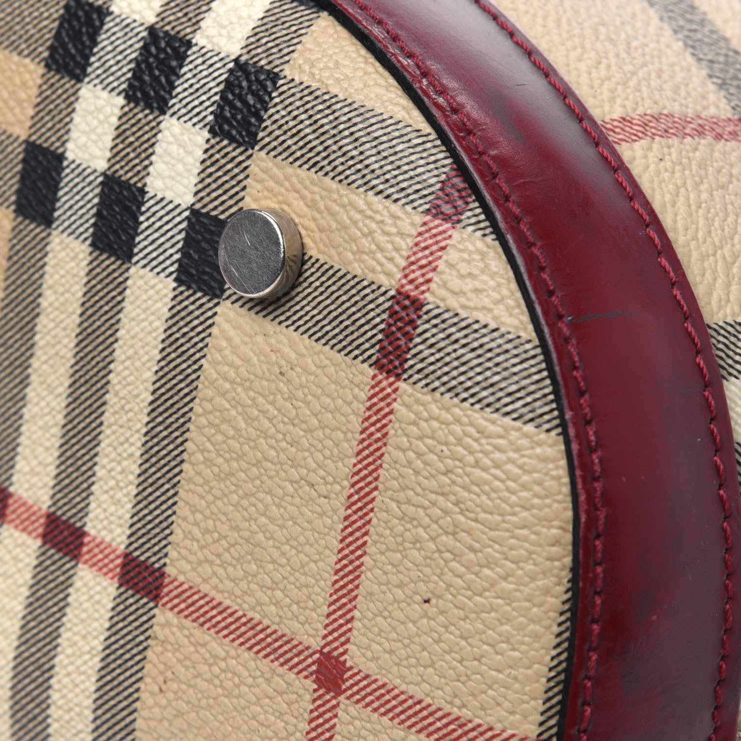 Burberry Haymarket Check Shoulder Bag Red 19 of 36