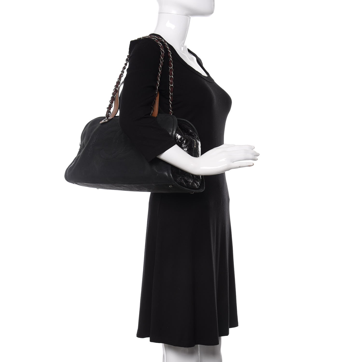 Chanel Iridescent Calfskin In The Mix Bowler Black 3 of 12