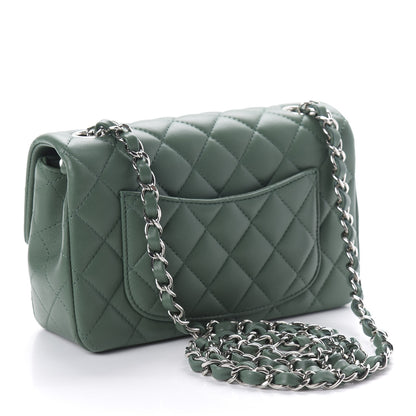 Chanel Lambskin Quilted Mini Rectangular Flap Green 3 of 11