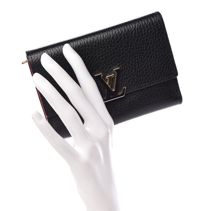 Louis Vuitton Taurillon Capucines Compact Wallet Black 2 of 8