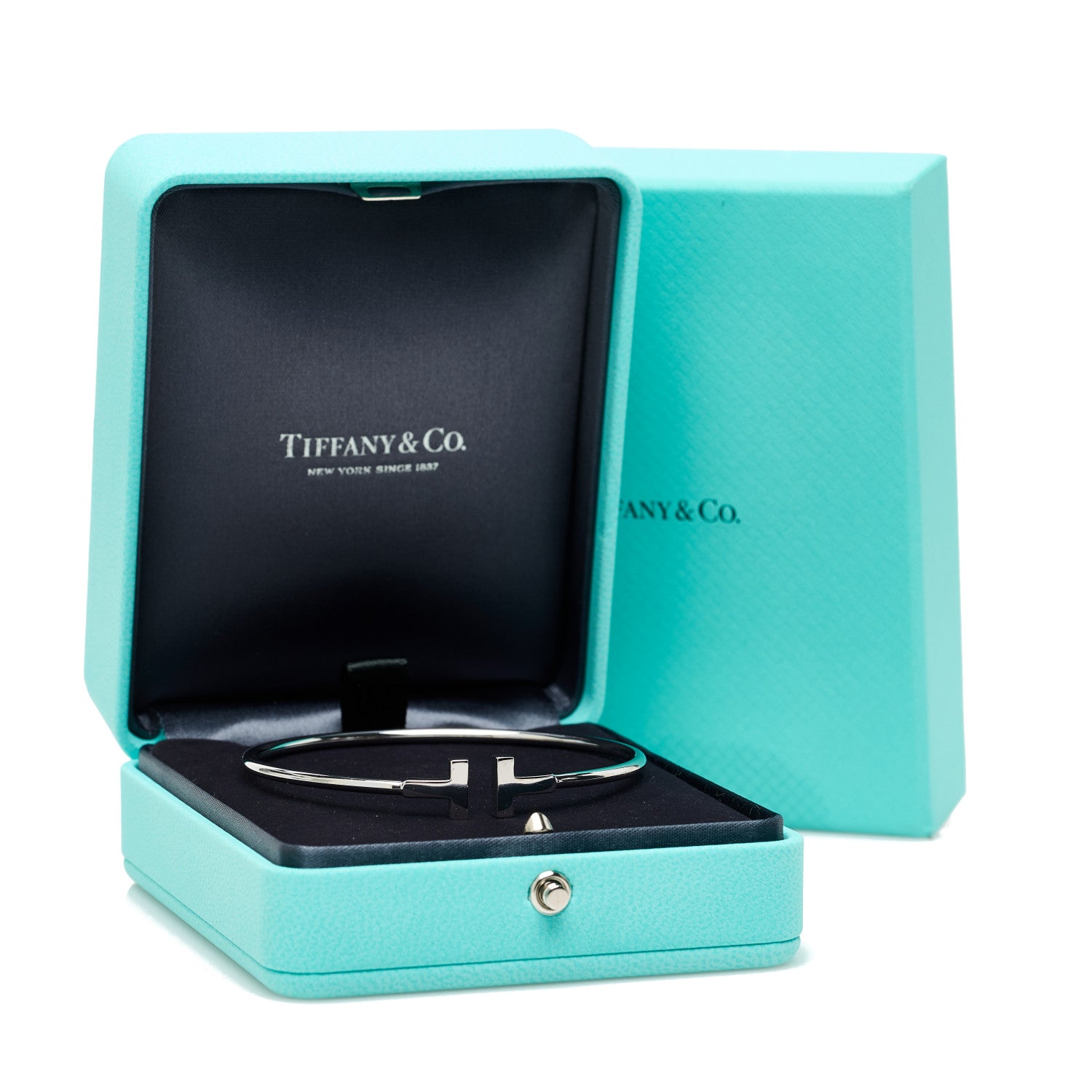 Tiffany 18K White Gold T Wire Bracelet 4 of 4