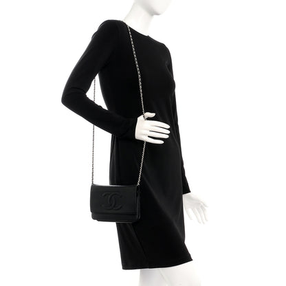 Chanel Caviar Timeless CC Wallet On Chain WOC Black 2 of 9