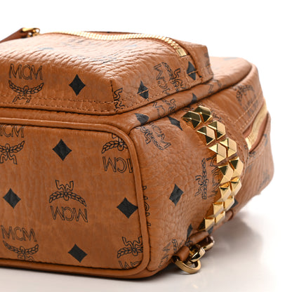 MCM Visetos Side Stud X-Mini Stark Backpack Cognac 10 of 10