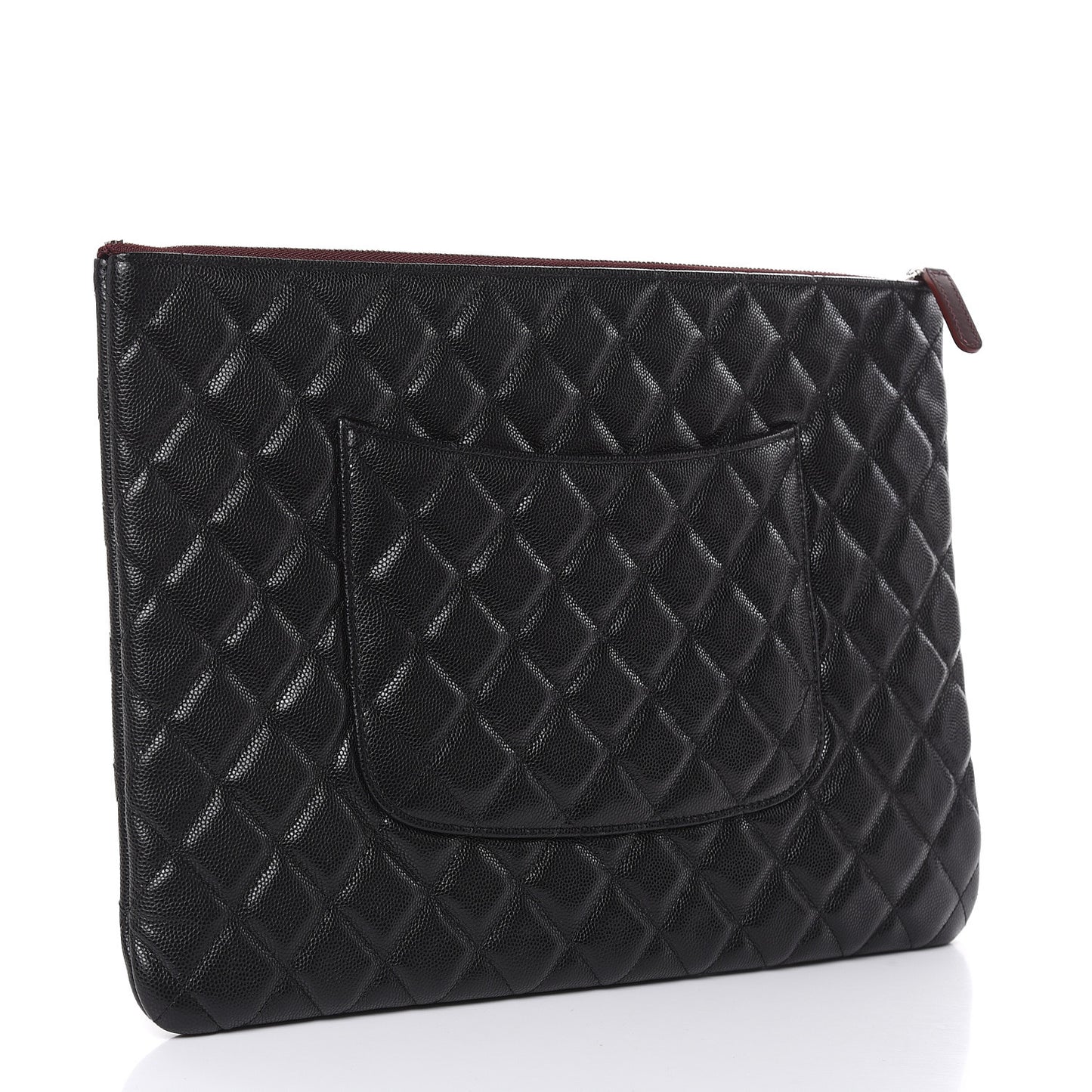 Caviar Quilted Large Cosmetic Case Black