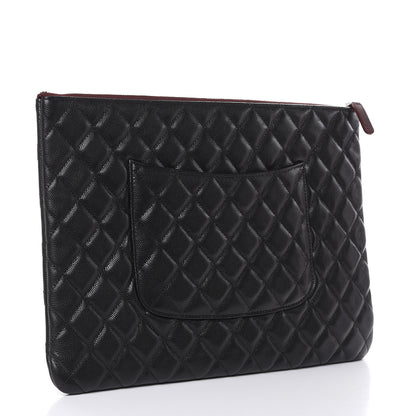 Chanel Caviar Quilted Large Cosmetic Case Black 3 of 8