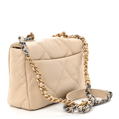 Chanel Lambskin Quilted Medium Chanel 19 Flap Light Beige 3 of 11