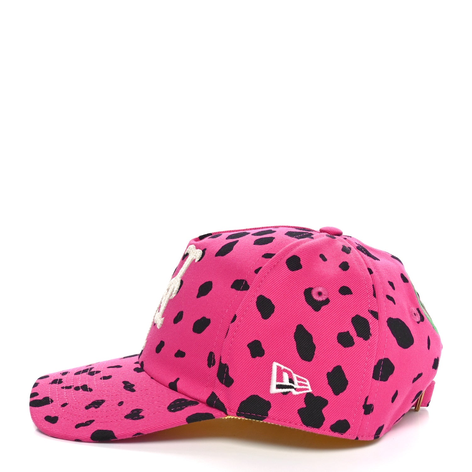 GUCCI NY キャップ ピンク Gucci x MLB Drill Leopard Printed NY Mets Baseball Hat M Fucsia