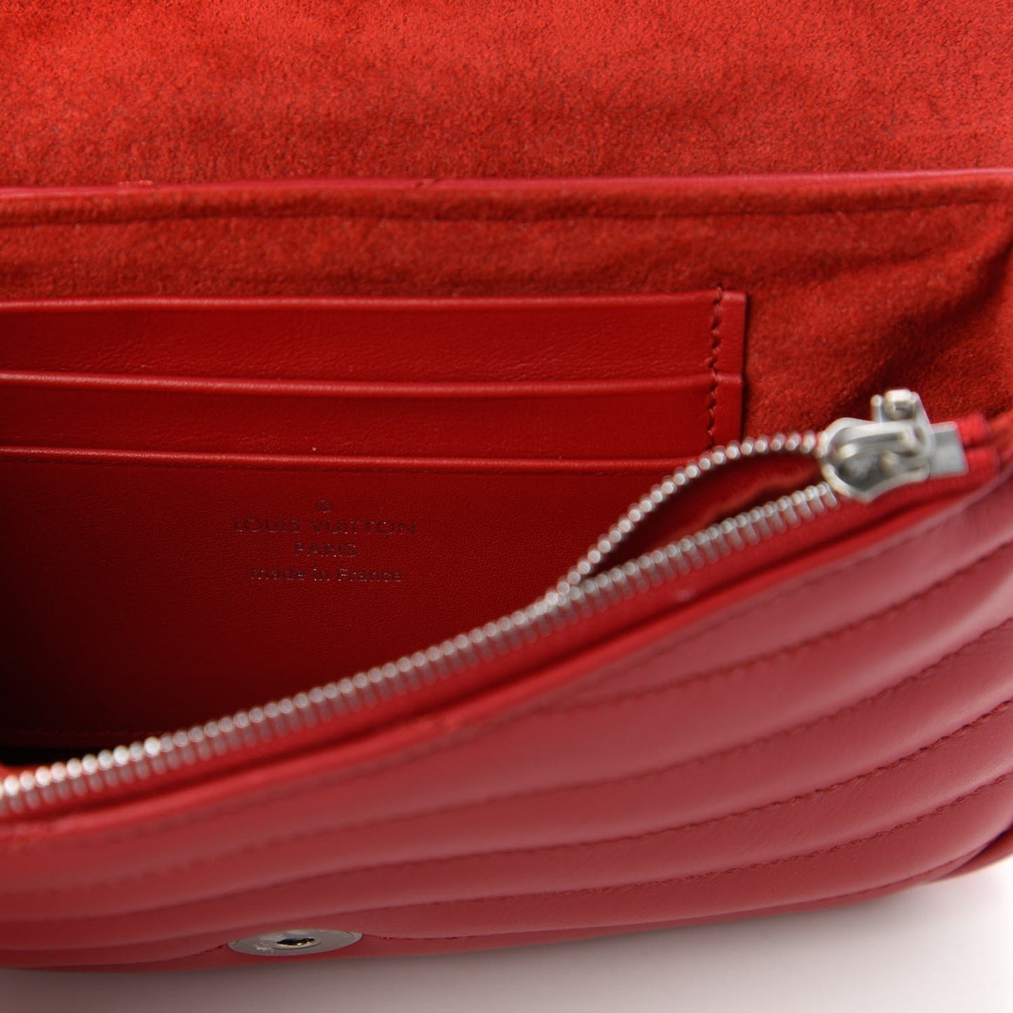 Calfskin New Wave Chain Pochette Scarlet