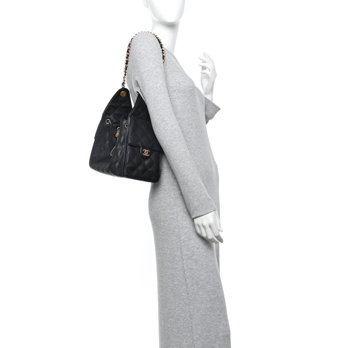 Caviar Quilted Small Chanel 25 Handbag Black