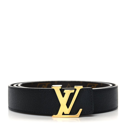Louis Vuitton Calfskin Monogram 30mm LV Initiales Reversible Belt 85 34 Black 1 of 5
