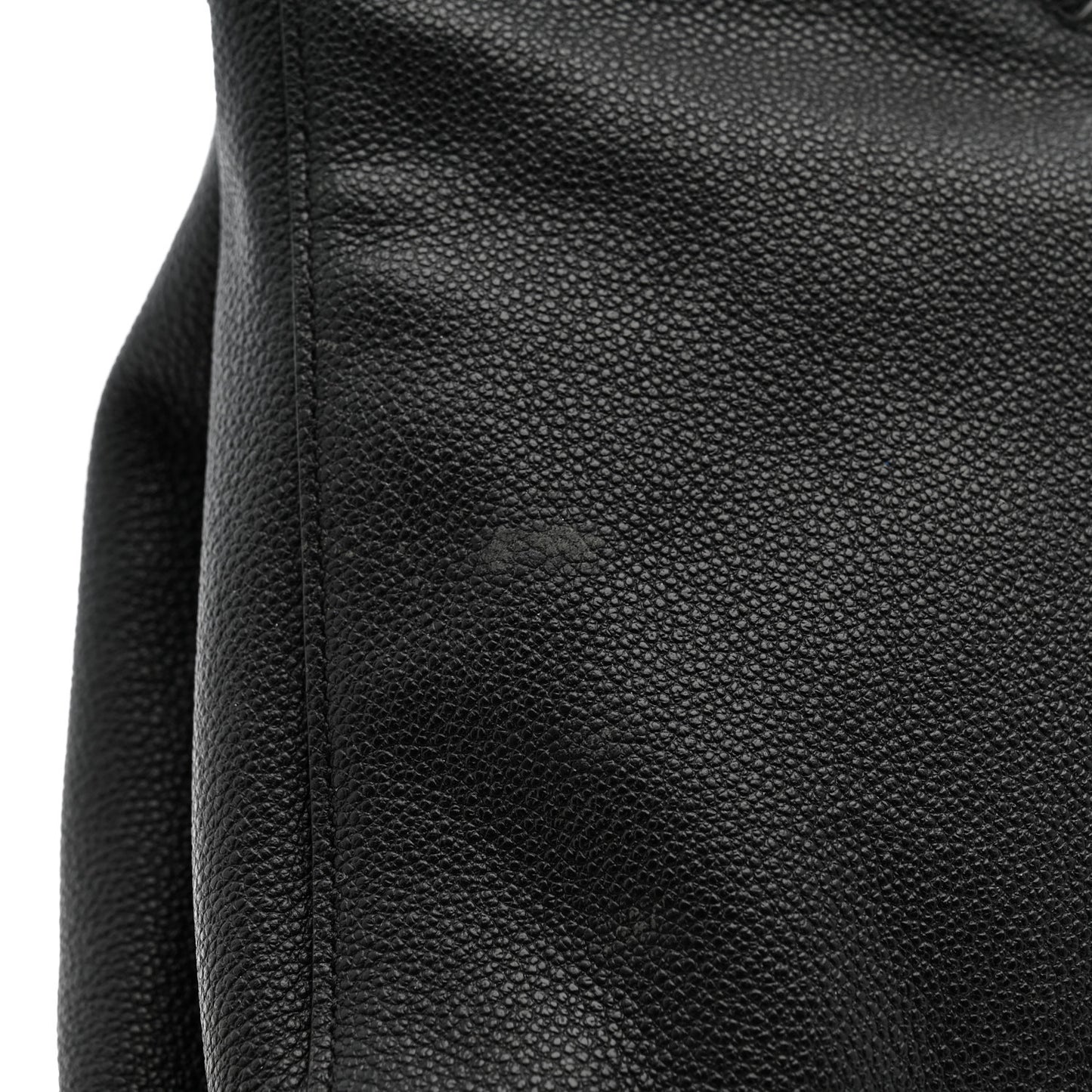 Grained Calfskin Medium Cabas Rive Gauche Black