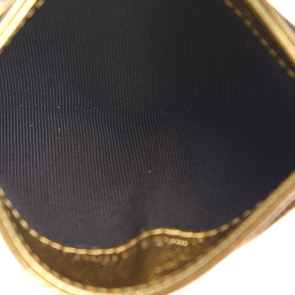 Chanel Metallic Calfskin Crocodile Embossed Cocodile Card Holder Gold 5 of 9