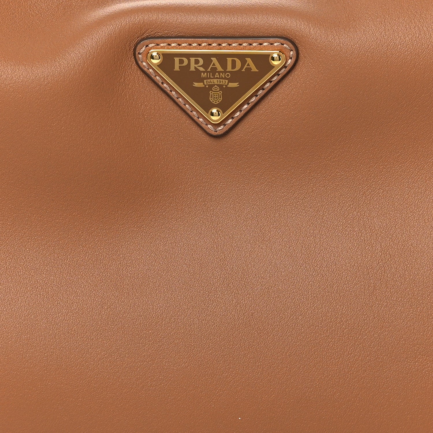 Prada Soft Calfskin Large Aimée Shoulder Bag Caramel 8 of 10