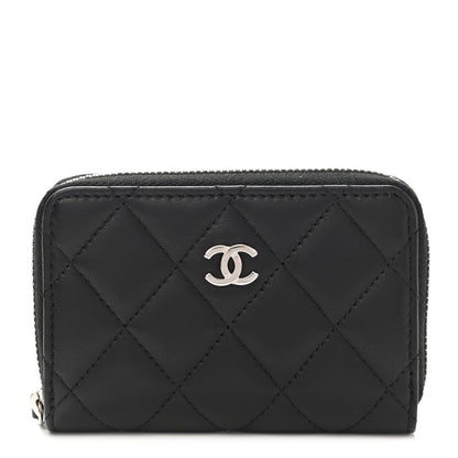 Chanel Lambskin Quilted Zip Coin Purse Black 1 of 7