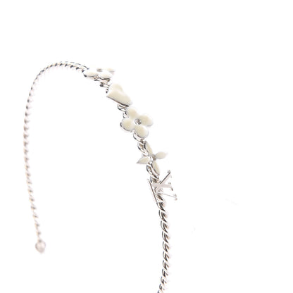Louis Vuitton Brass Enamel Monogram Sweet Headband Silver 2 of 3
