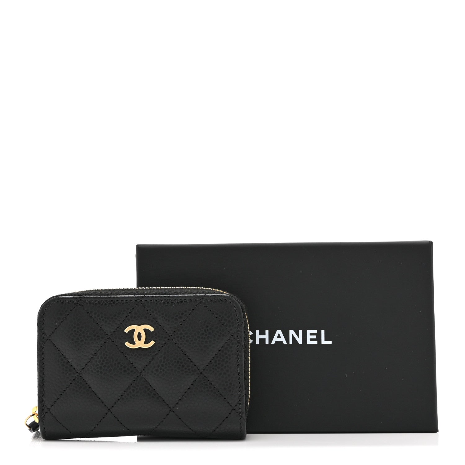 Chanel Caviar Quilted Zip Coin Purse Black 10 of 10