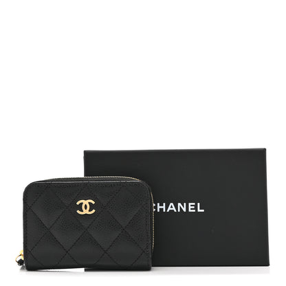 Chanel Caviar Quilted Zip Coin Purse Black 10 of 10