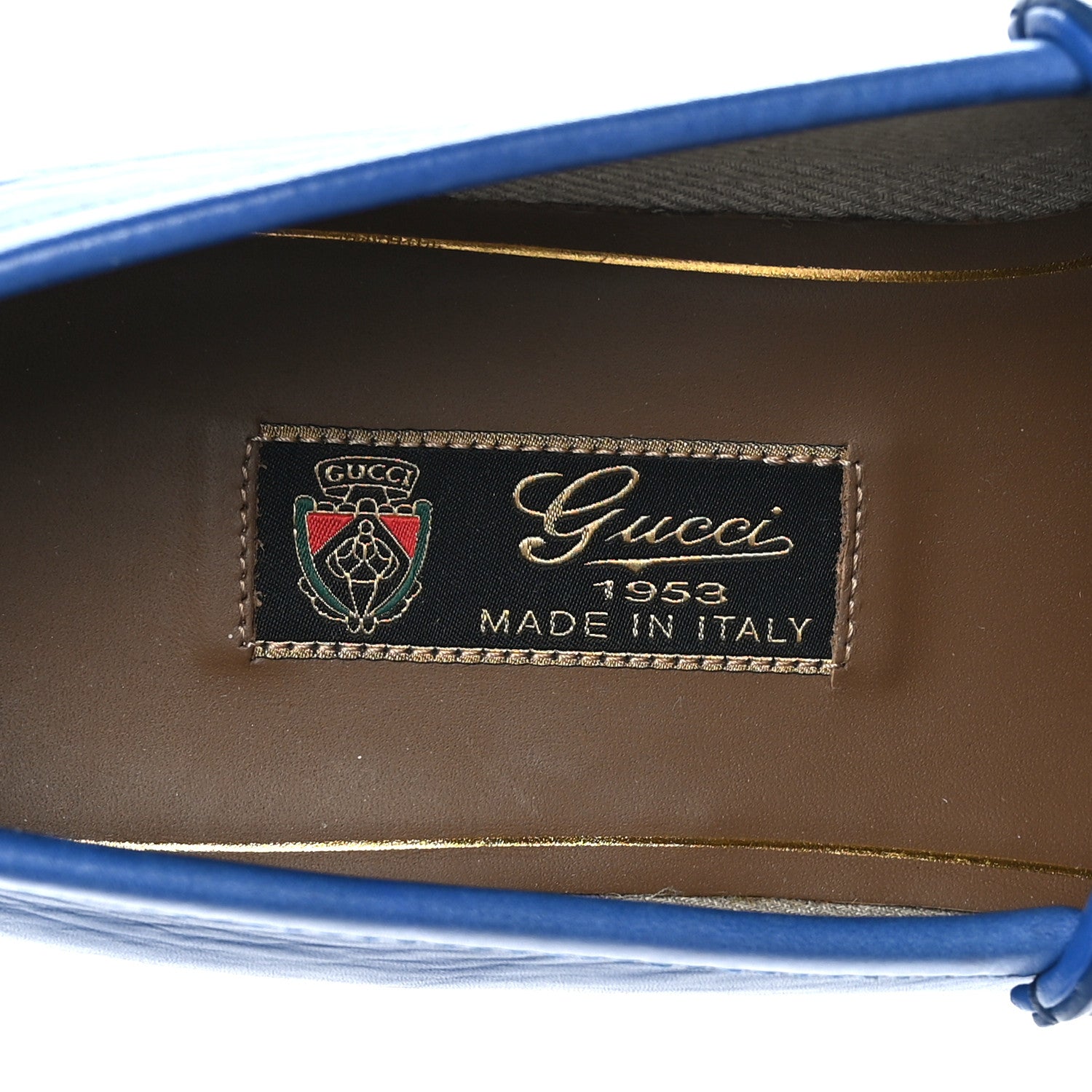 Gucci Calfskin Granada Kid Mens 1953 Horsebit Loafers 9 Rio Blue 7 of 8
