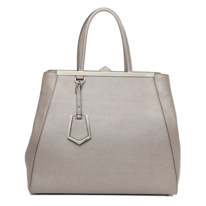Fendi Vitello Elite Large 2Jours Tote Tortora 1 of 10