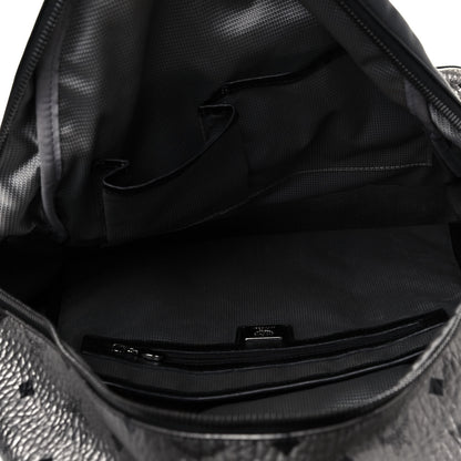 MCM Metallic Visetos Medium Side Stud Stark Backpack Silver Black 4 of 11