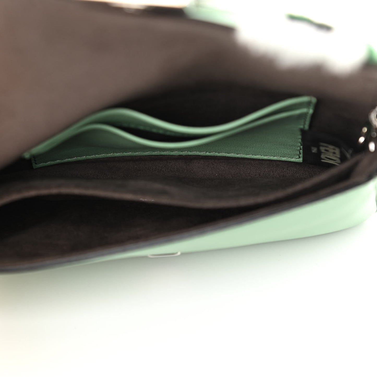Nappa Rabbit Fox Fur Micro Buggie Baguette Verde Acqua