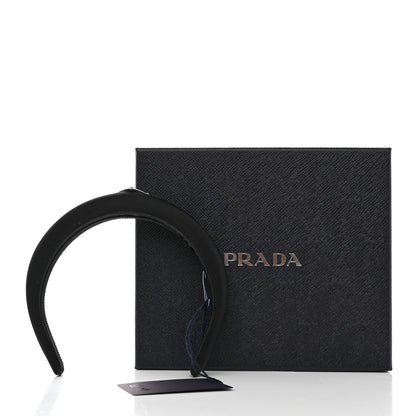 Prada Re-Nylon Metal Triangle Logo Headband Black 5 of 5