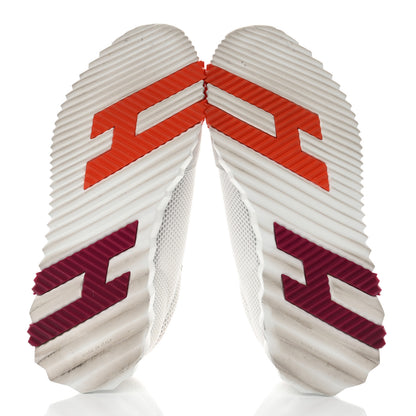 Hermes Air Mesh Suede Goatskin Bouncing Sneakers 37 White Orange Pink 5 of 11