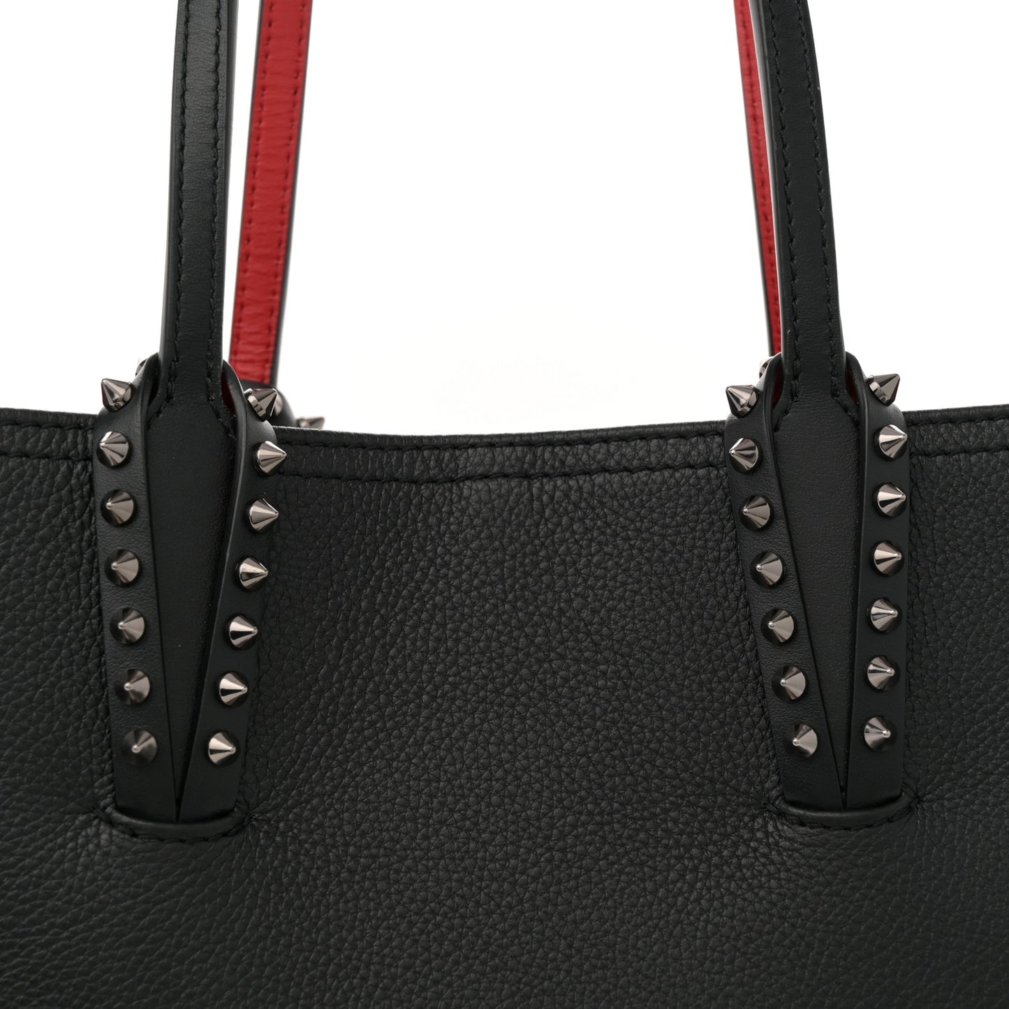 Calfskin Empire Spikes Small East West Cabata Tote Black