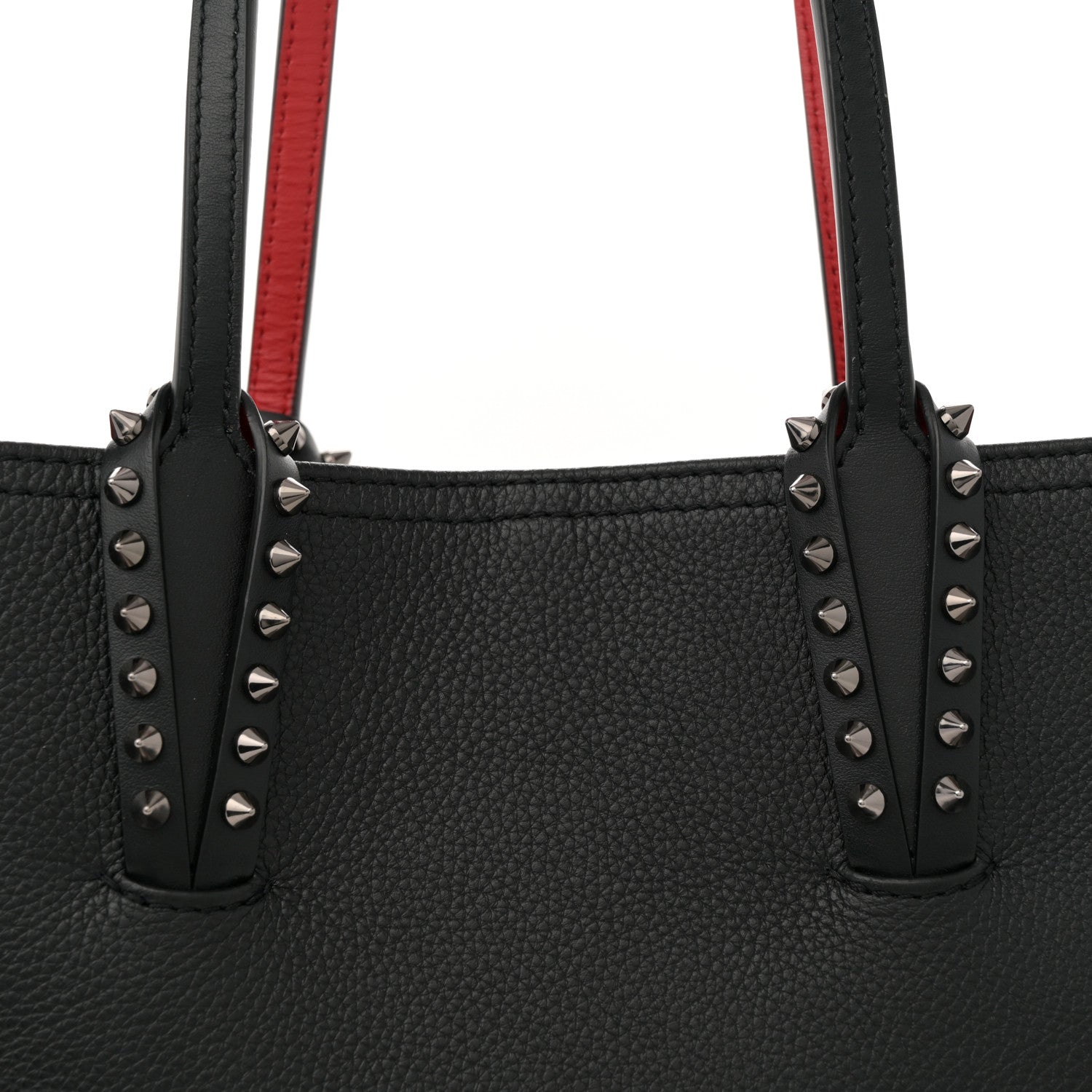 Christian Louboutin Calfskin Empire Spikes Small East West Cabata Tote Black 8 of 11