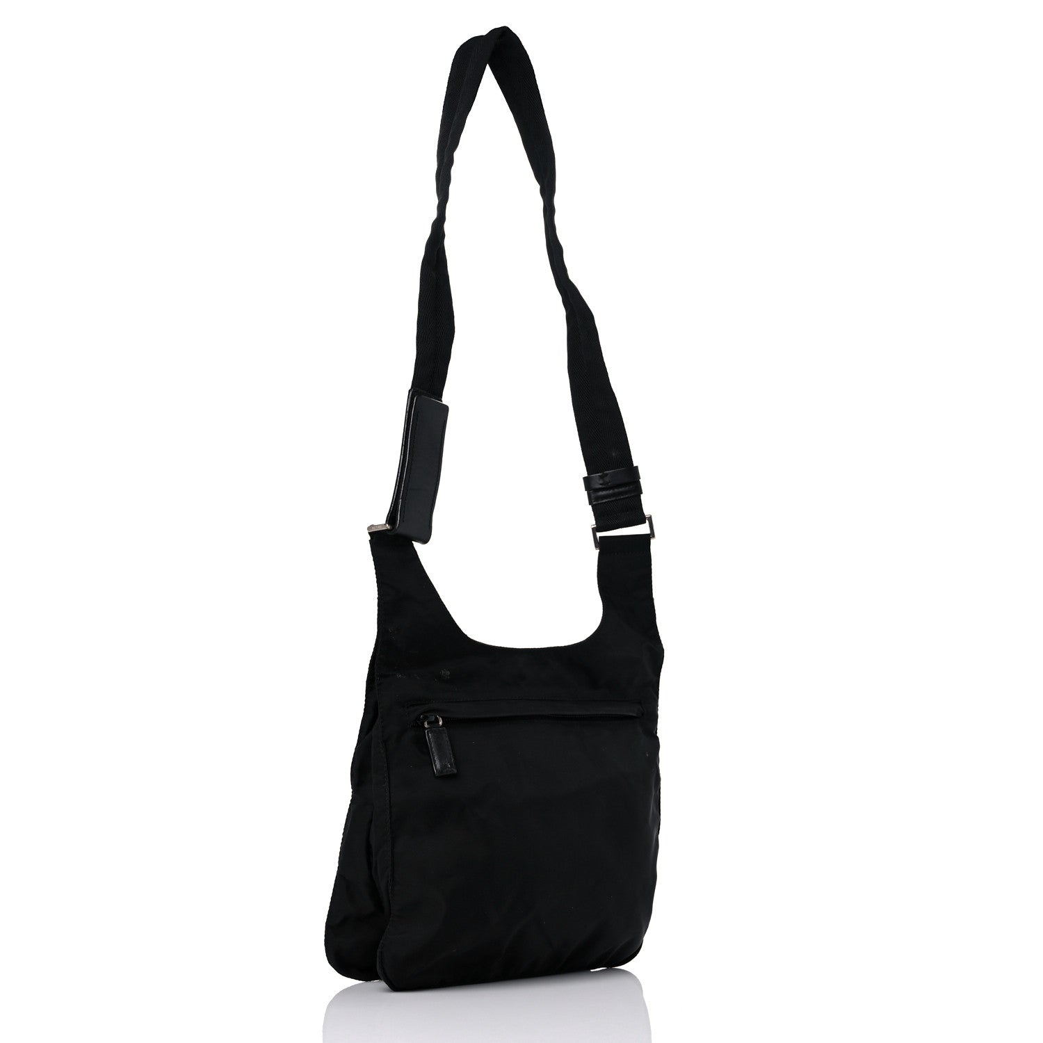 Prada Tessuto Nylon Saffiano Flat Messenger Bag Black 3 of 17