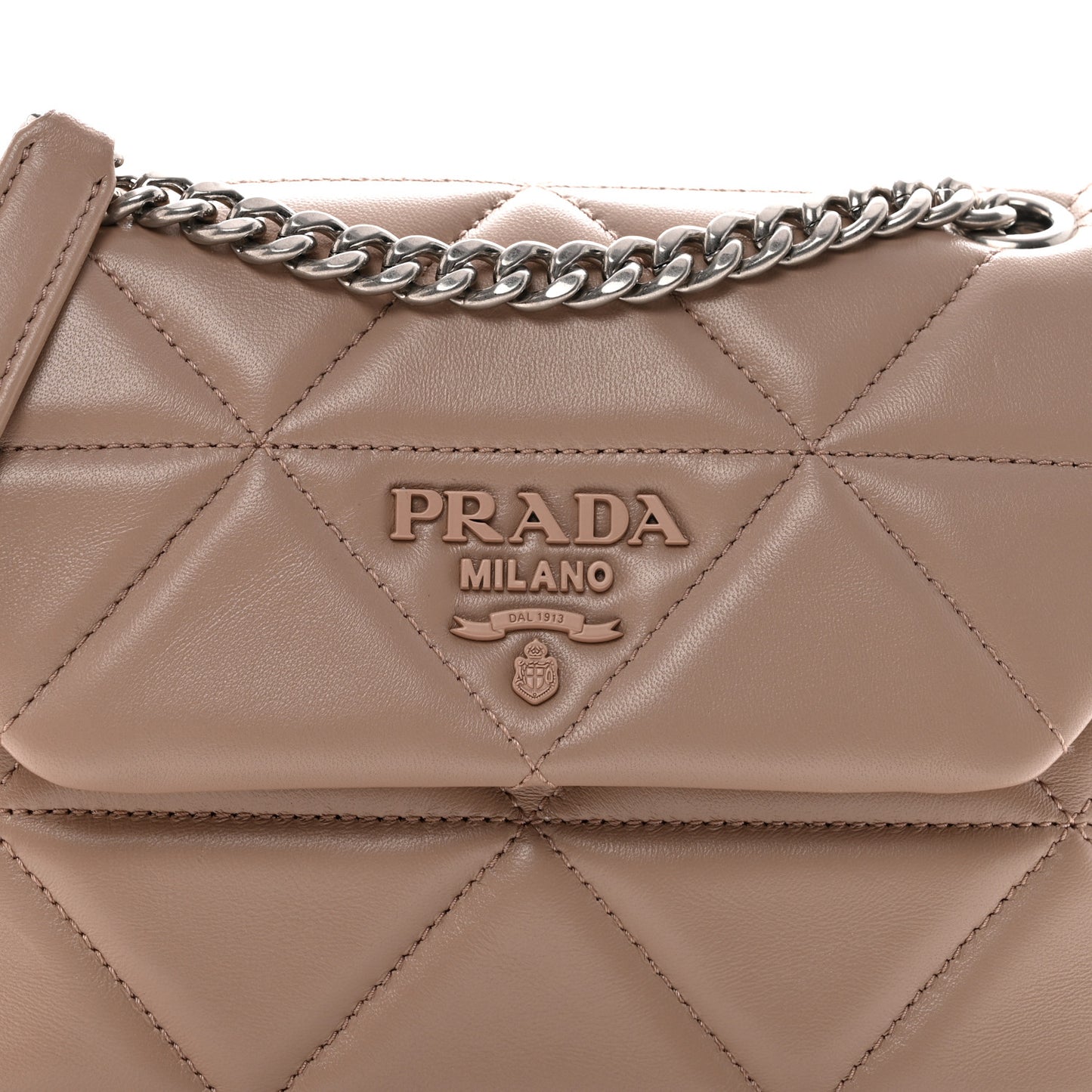 Nappa Triangle Stitched Small Spectrum Bag Cipria