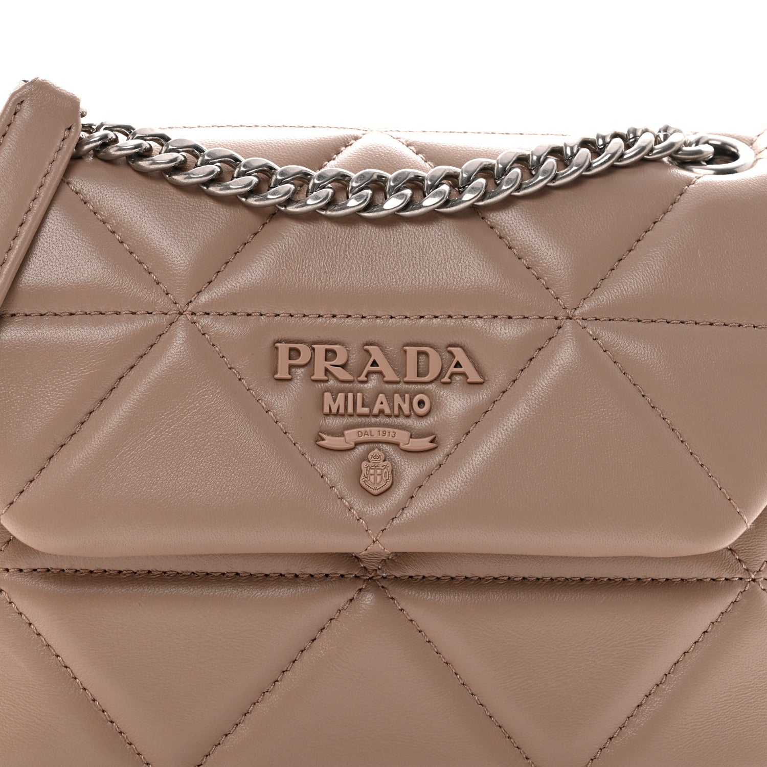 Prada Nappa Triangle Stitched Small Spectrum Bag Cipria 7 of 9